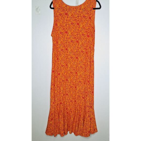 Dress To Kill Jane Mohr Maxi Ditsy Floral Maxi Dress 2 L/XL Sleeveless High Low - Picture 9 of 10
